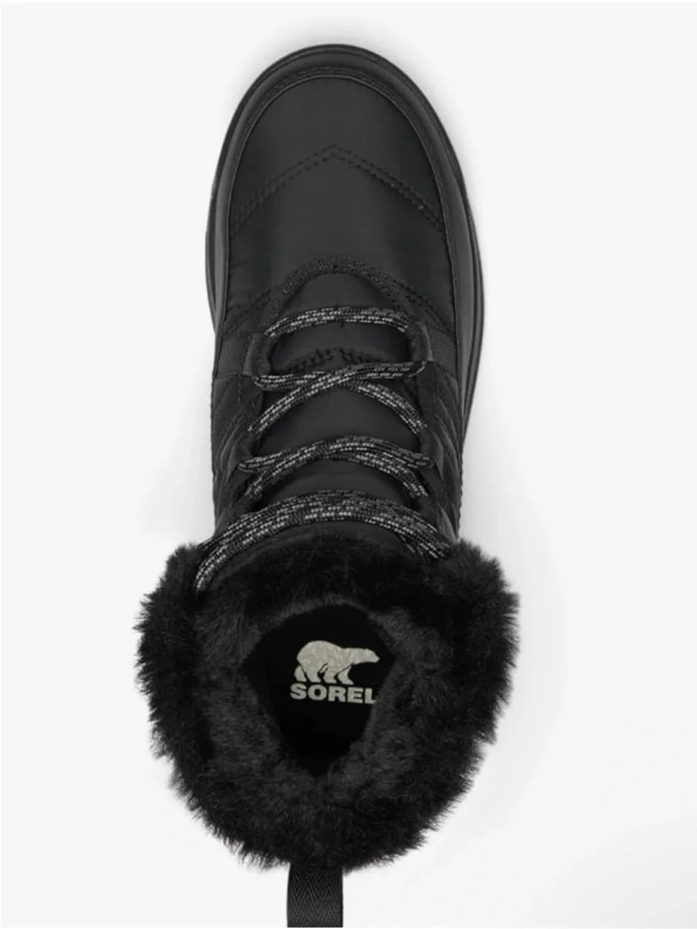 Macy's Sorel Women’s Black Fur-Trim Lace-Up Winter Boot size 8